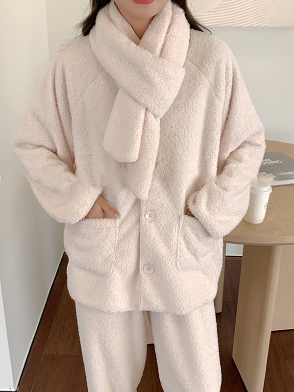 Casual Plush Nightgown Home Suit