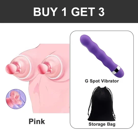 Adjustable Intensity Rose Kiss Breast Vibrator with Nipple Clamps