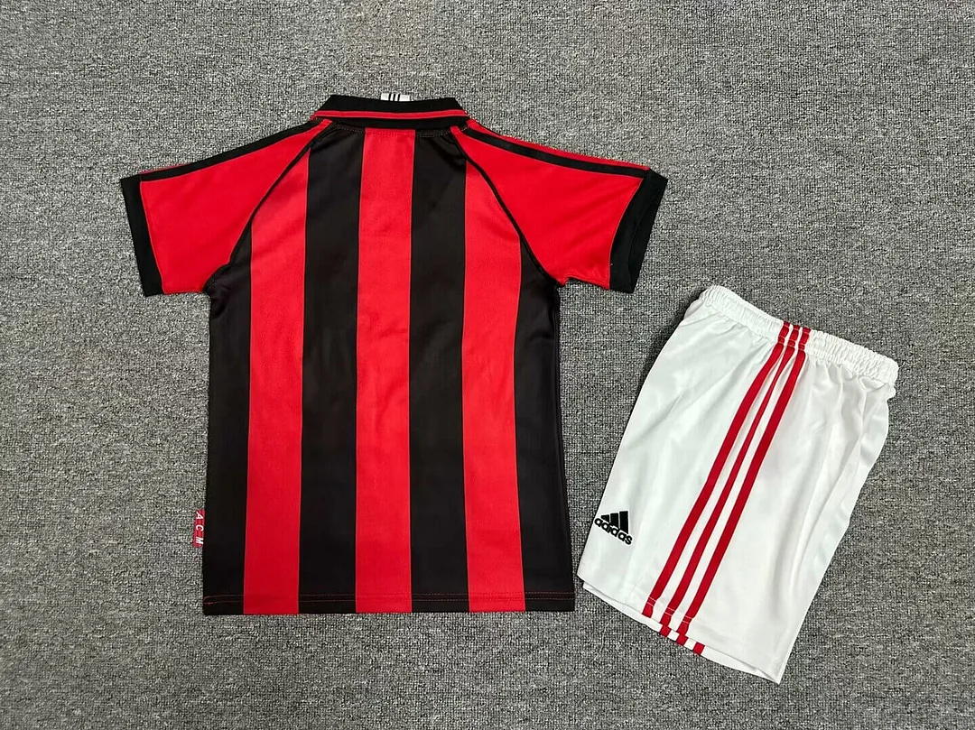 1998/1999 Retro Kids Size AC Milan Home Soccer Jersey 1:1 Thai Quality