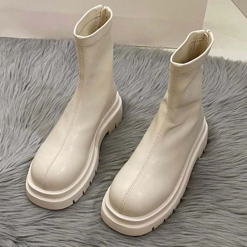 2022 New Arrive Platform Shoes Women Boots Round Toe Zipper Autumn Winter Fashion Ankle Female Ytmtloy Botines De Mujer Sexy