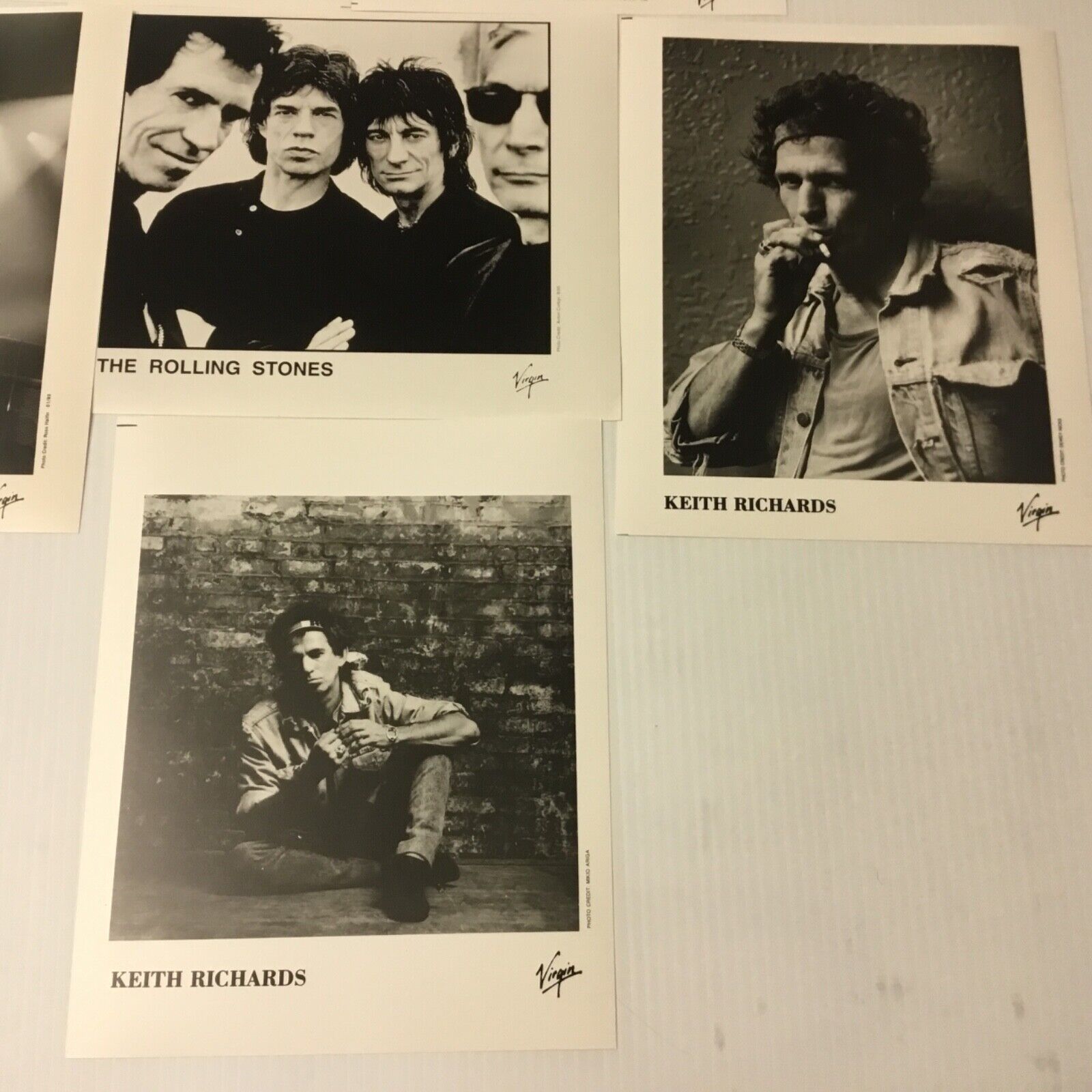 (4) KEITH RICHARDS VIRGIN PUBLICITY (8”x10” black/white) 1988 Photo Poster paintingS PC 2352