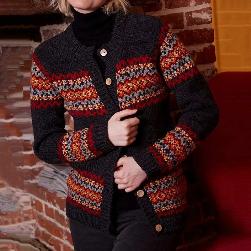 Vintage Fair Isle Knitted Cardigan Sweater