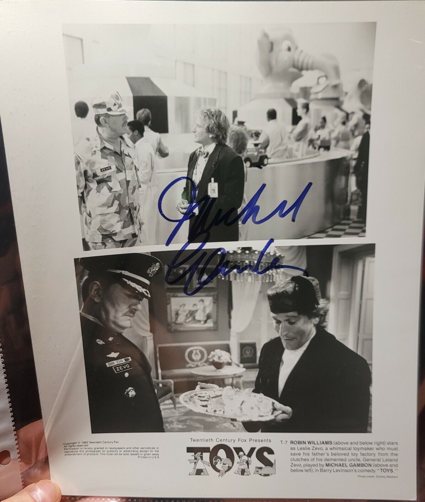 Michael Gambon Toys hand signed autographed 8x10 B&W Photo Poster painting