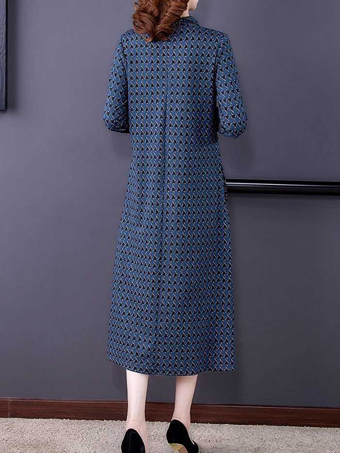 Knitted Jacquard Retro Elegant Base Dress