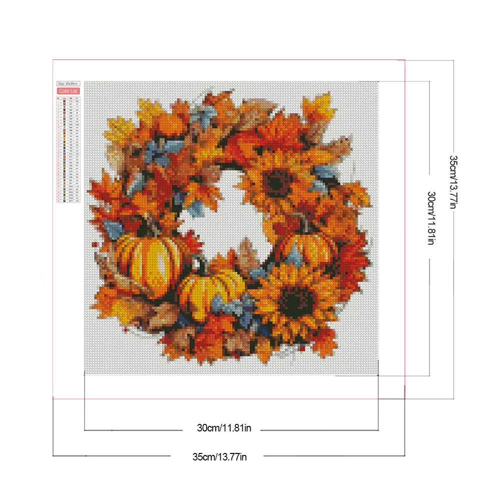 Diamond Painting - Full Square Drill - Autumn Wreath(Canvas|35*35cm)