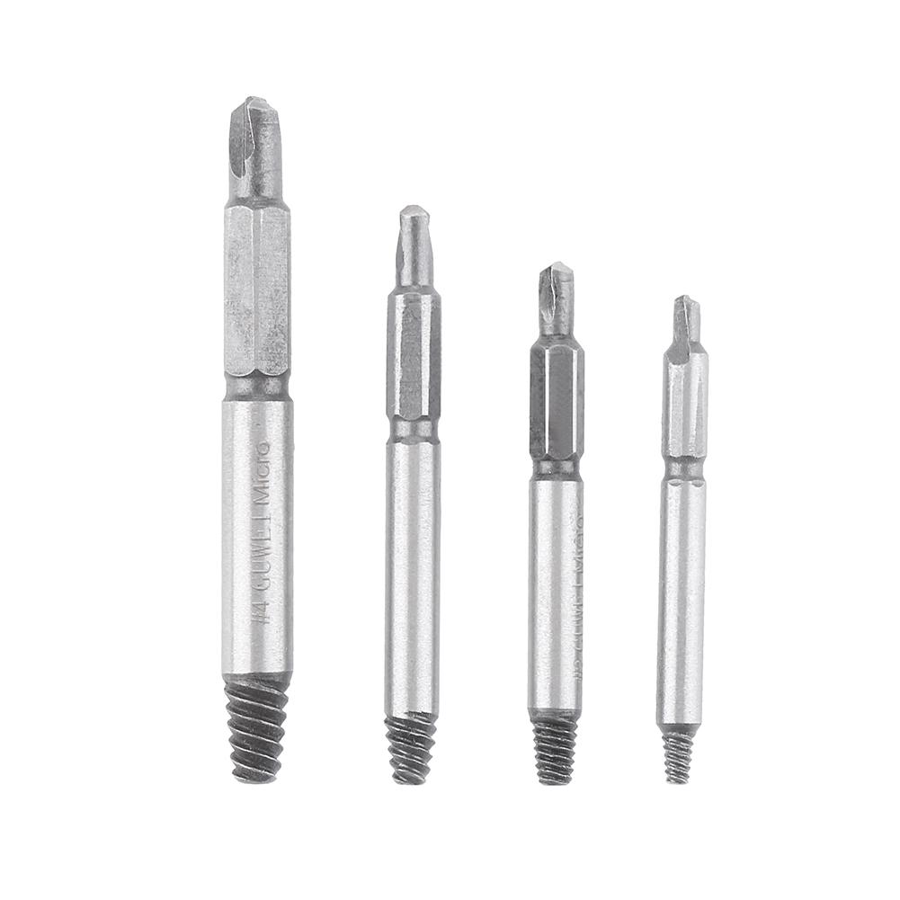 

4pcs HSS Double Side Damaged Screw Extractor Drill Bits Bolt Broken Remover, 501 Original