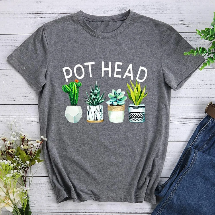 Pot Head Round Neck T-shirt