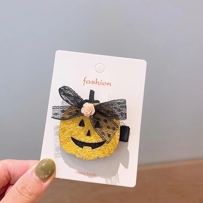 Halloween Cool Style Girl’S Pumpkin Cat Ghost Felt Hair Clip