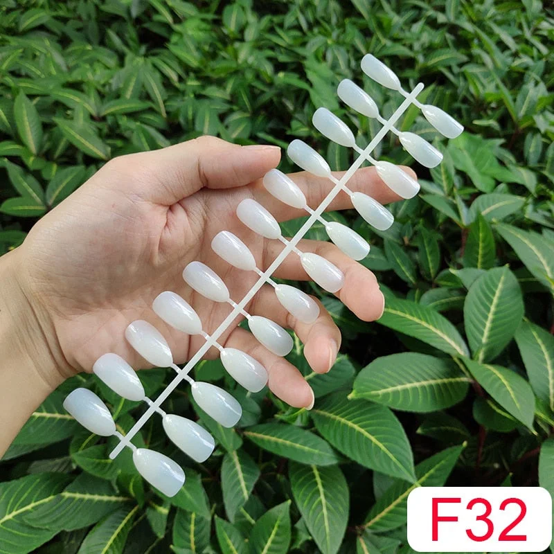 10 Sets Almond Shape False Nail Tips In Same Color 24 Pieces/Set 10 Sizes Press on Fake Nails DIY Manicure Finger Nail Tips-Nail Inspo