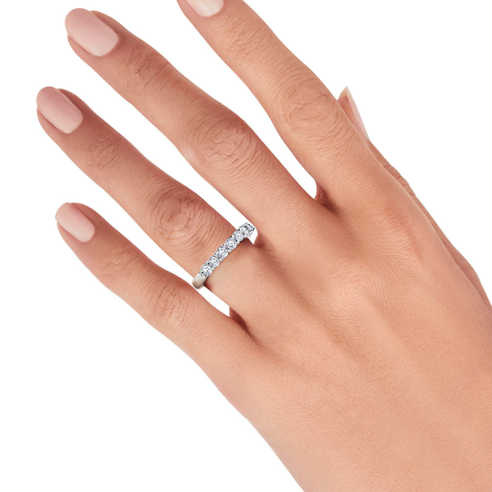 Moissanite Wedding Band 2mm Round Cut VVS D Color Eternity Rings for Women Engagement 925 Sterling Silver Jewelry