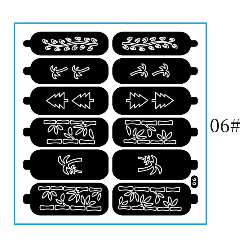 Hollow Leaves Series Nail Stickers Flowers Heart Star Self-adhesive Manicures Sticker For Nail Polish DIY Decorations Tips