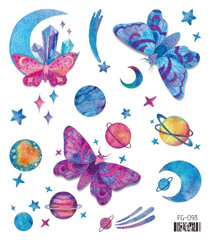 Lady Butterfly Pet Tattoos & Body Art 1 Piece