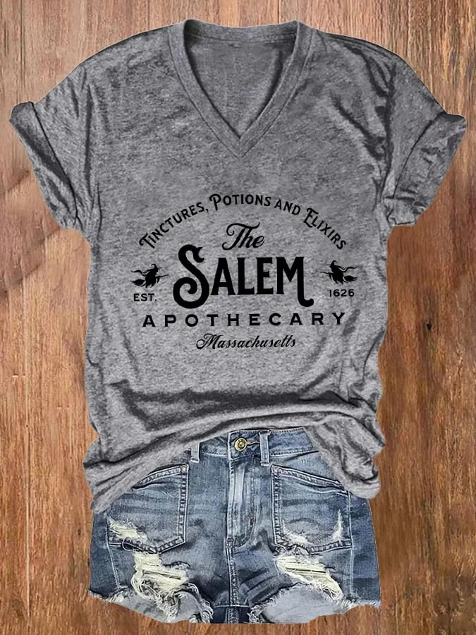 Women's Halloween Salem Massachusetts Print T-Shirt