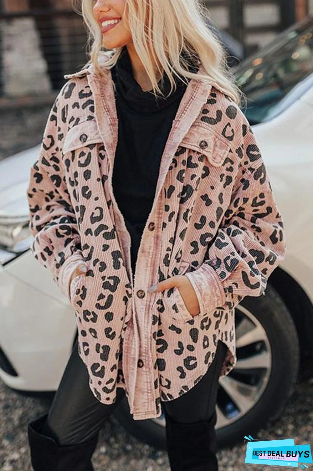 Fashion Leopard Print Coat Women