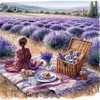 Picnic In Lavender Fields-11CT Stamped Cross Stitch 40*40cm/15.75*15.75in tapestrymarket