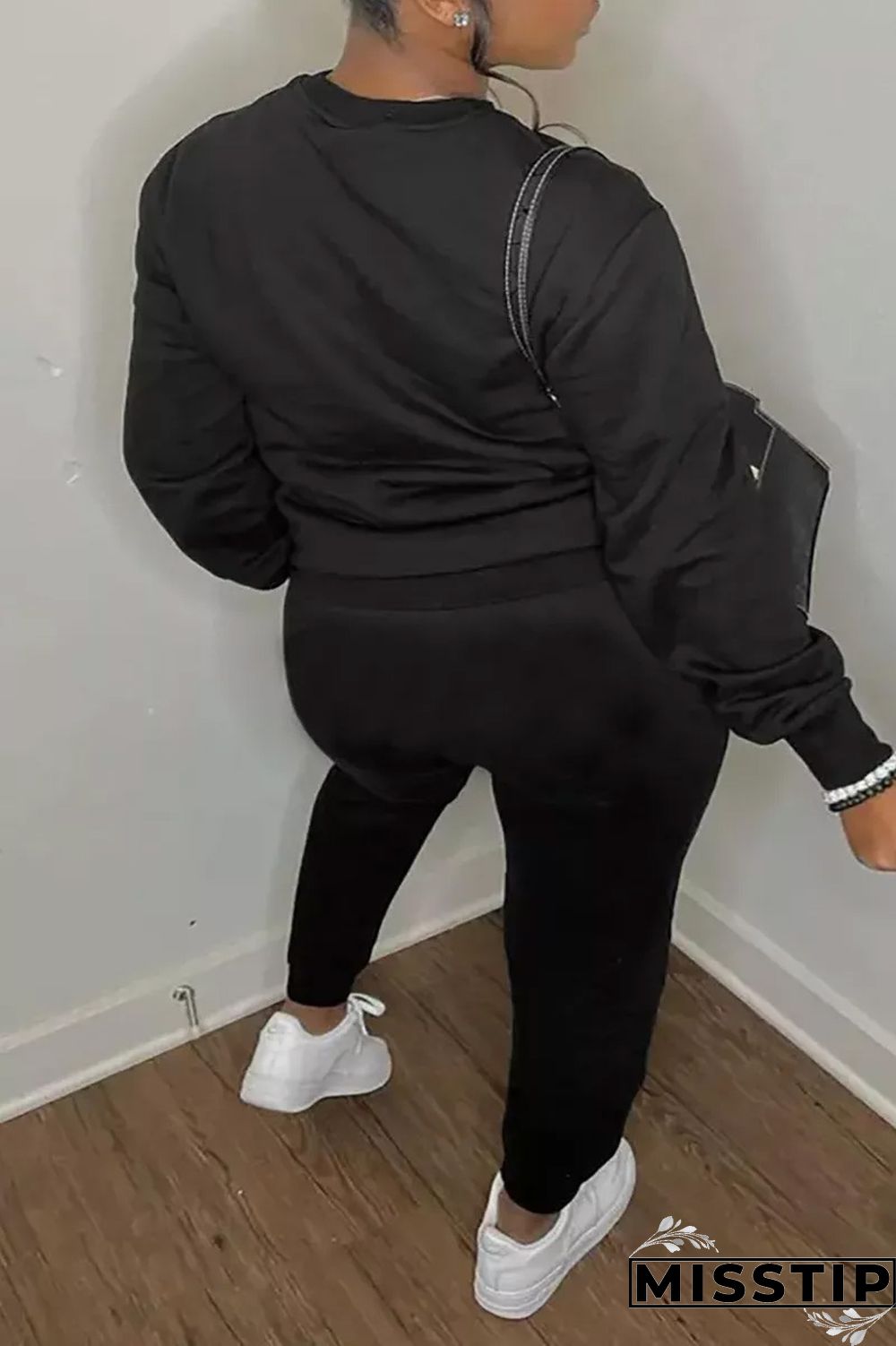 White Street Print Letter O Neck Tops