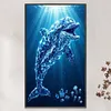 Crystal Blue Dolphin Full 11CT DIY Stamped Needlework Embroidery Kit Large Size 15.74x27.56inch Embroidery Needlepoint Starter Kits Cross Stitch Art and Crafts Kits for Beginners Home Decor