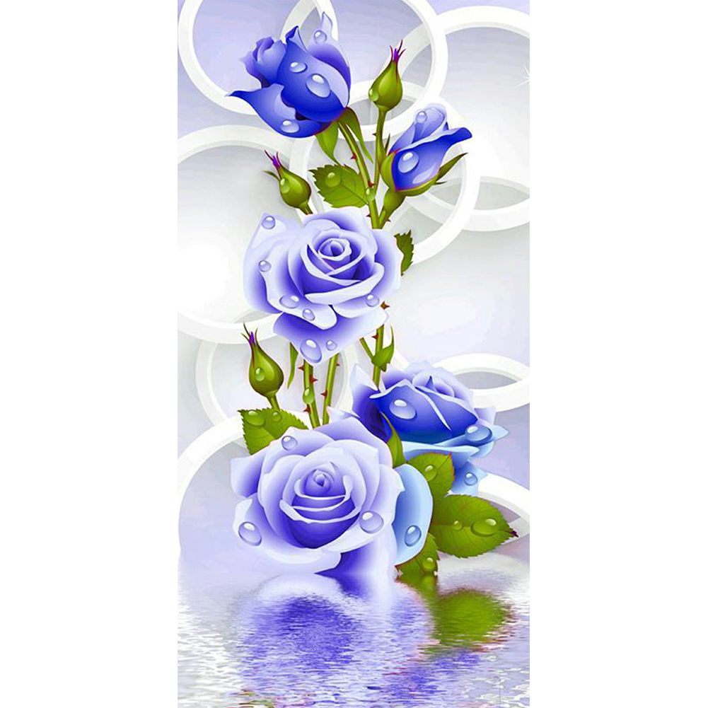 

Blue Rose - Round Drill Diamond Painting - 40*80CM (Big Size), 501 Original