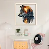 (US Only)Wolf Printed Cross Stitch Kit 45x45cm DIY 14CT Thread Art Needlework Home Decor