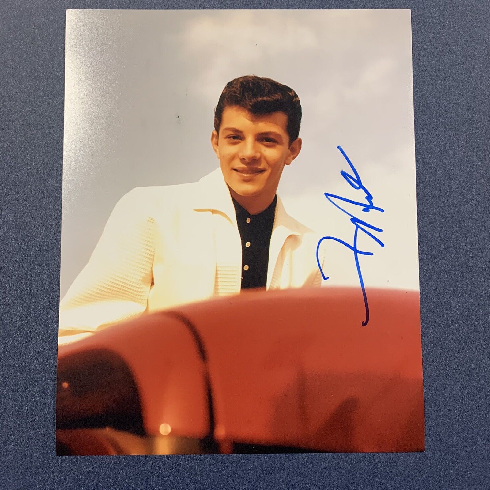 FRANKIE AVALON HAND SIGNED 8x10 Photo Poster painting ACTOR SINGER AUTOGRAPHED TEEN IDOL COA