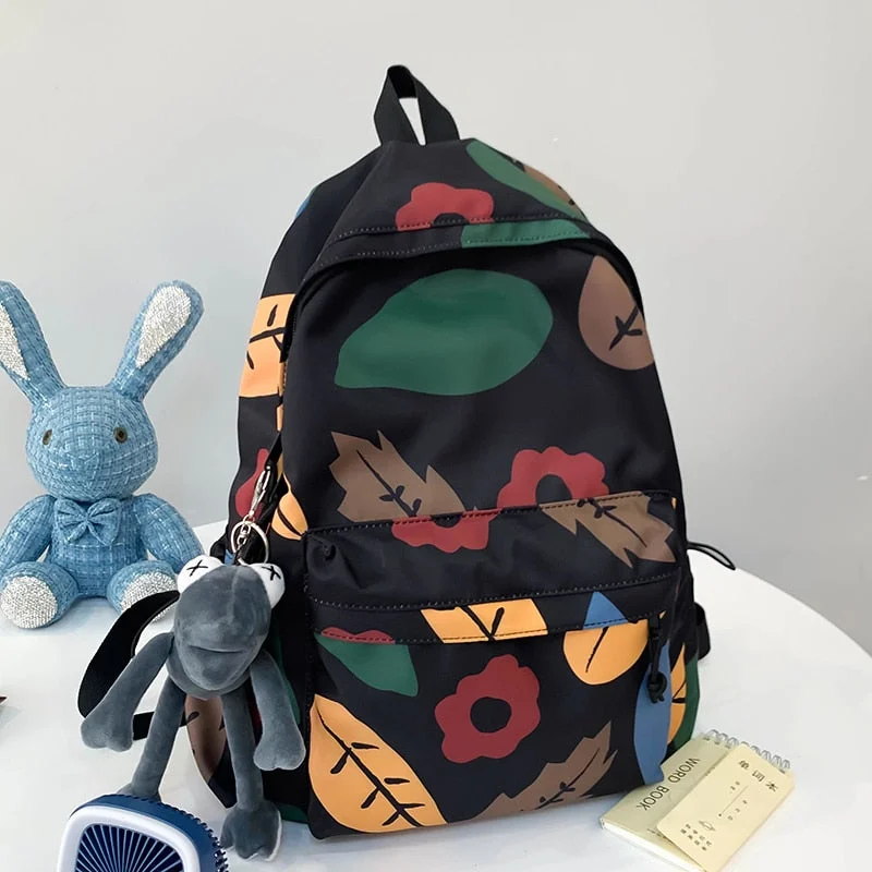 2021 New Hawaiian Style Backpack Women Waterproof Nylon Fashion School Bag for Teenage Girls Student Backpacks Fancy Rucksack