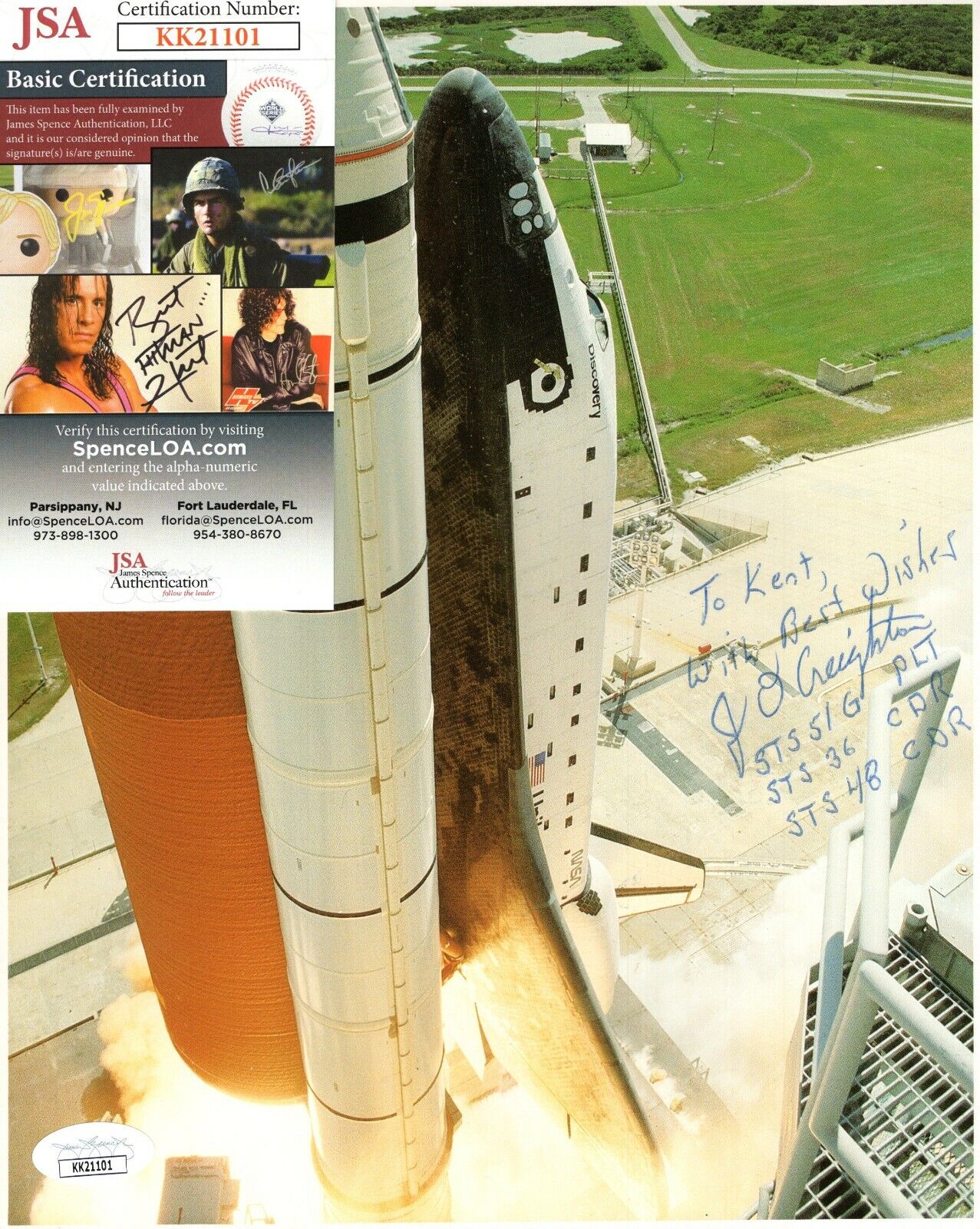 John Creighton NASA Astronaut Signed Autograph NASA Cardstock Photo Poster painting 8x10 JSA COA