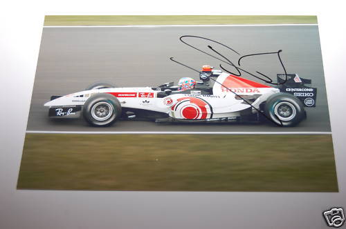 Jenson Button Hand Signed Photo Poster painting 12x8.