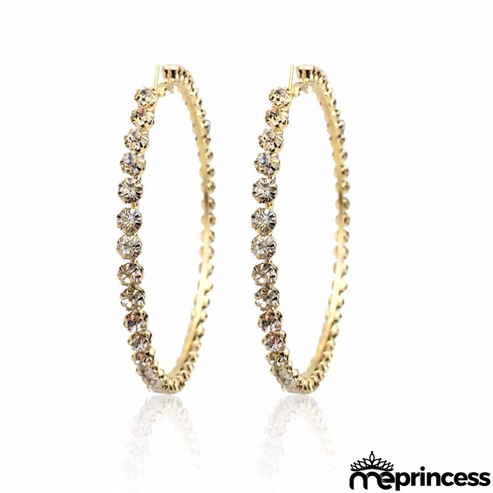 Acrylic Fancy Color Diamond Big Circle Diamond Earrings