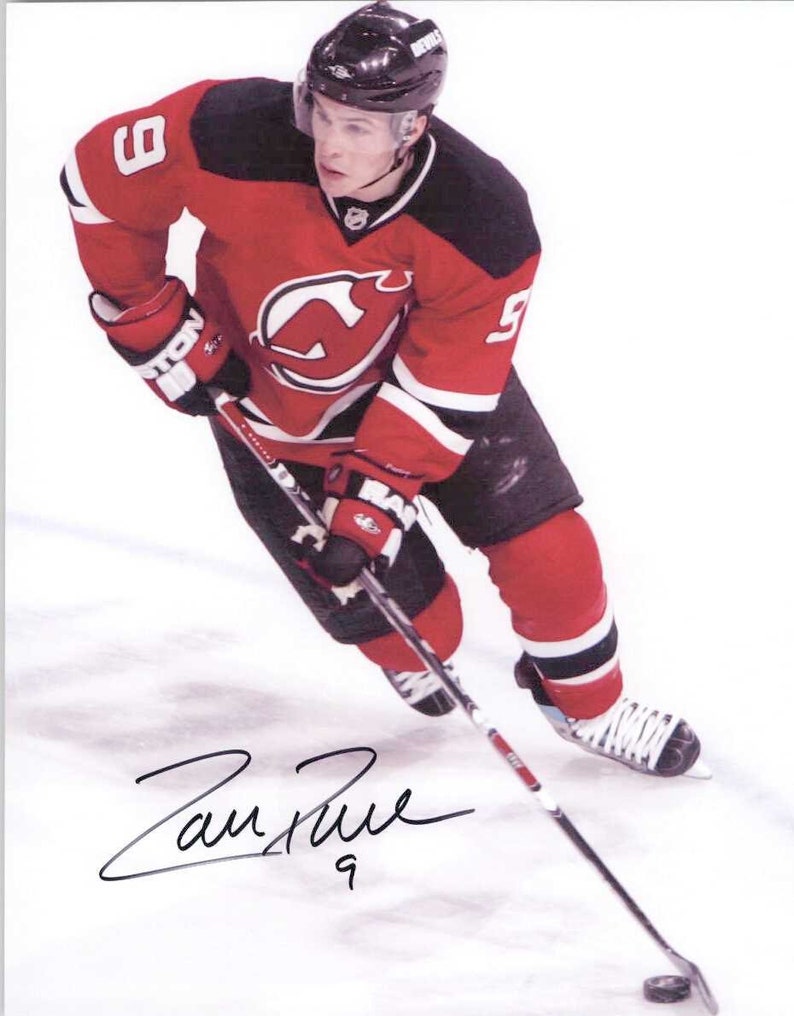 Zach Parise Signed Autographed Glossy 8x10 Photo Poster painting New Jersey Devils - COA Matching Holograms