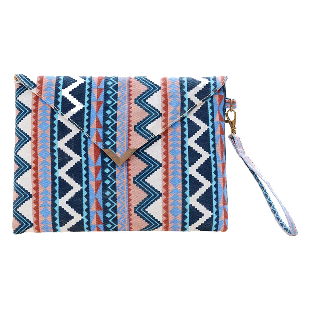 Pongl Women Tote Shopping Handbags Vintage Women Canvas Ethnic Printing Wristlet Bag Casual Ladies Tote Purse Wallet Card Holder