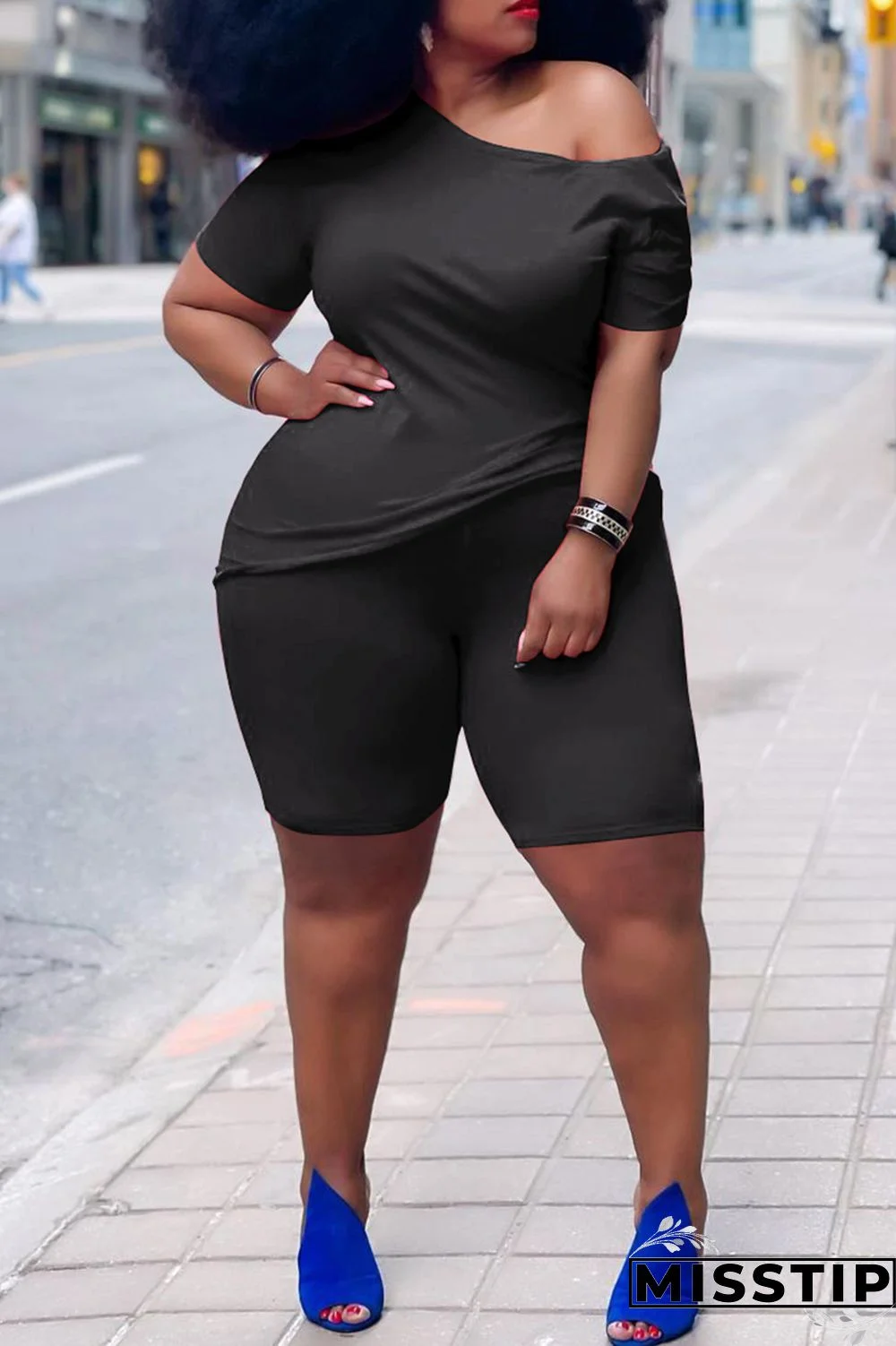 Yellow Fashion Casual Solid Basic Plus Size Two Pieces