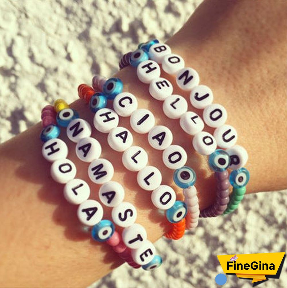 Personalized Saying Alphabet Bead Word Kandi Bracelets