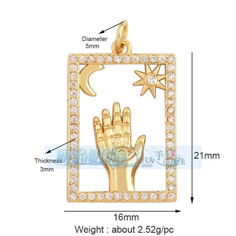 1 Piece Copper Zircon Devil’s Eye Pendant Jewelry Accessories