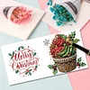 6PCS Diamond Painting Christmas Cake Greeting Cards Congratulations Cards