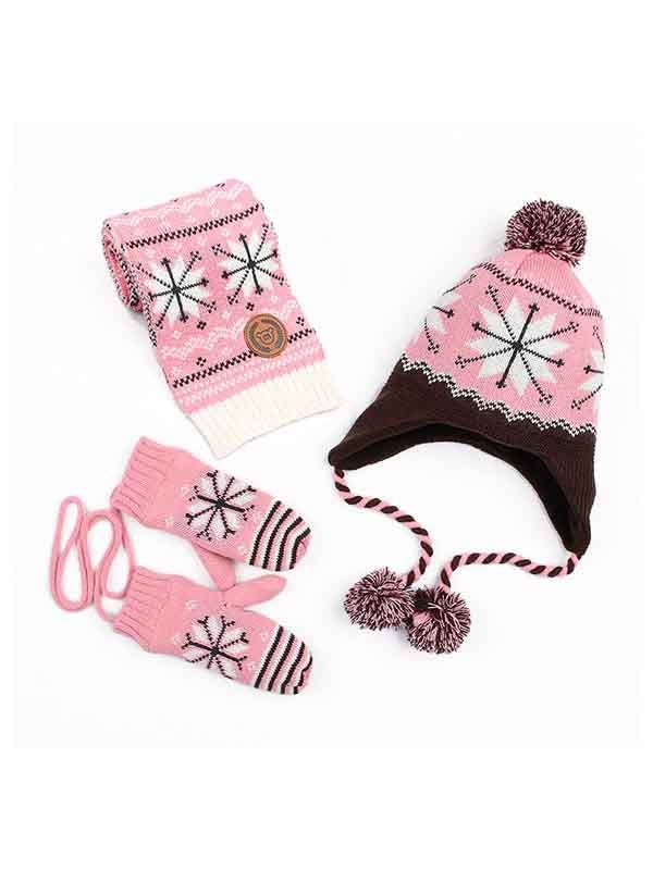 Kids Baby Hat Scarf Gloves Set Winter Christmas Beanie Hat-elleschic