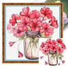 Flowers Full 18CT 2 Strands DIY Stamped Cross Stitch Kits for Beginners Adults Home Wall Decor Cross Stitch Art and Crafts Kits 25x25cm