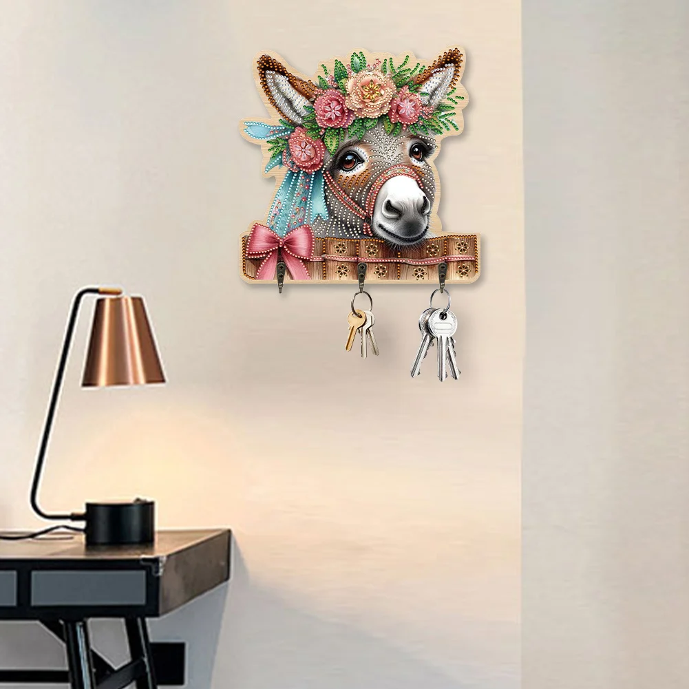 DIY Donkey 3 Hooks Diamond Painting Pet Hook Rail Diamond Art Hanging Hooks