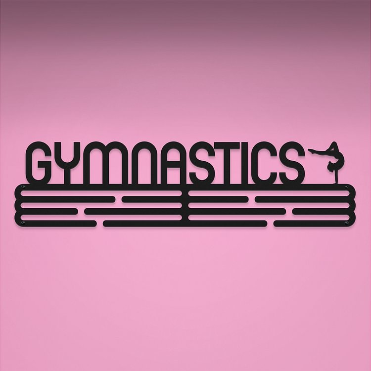 GYMNASTICS Medal Hanger Display – Powder coated (matte black) – Large / 430mm / 48 Medals
