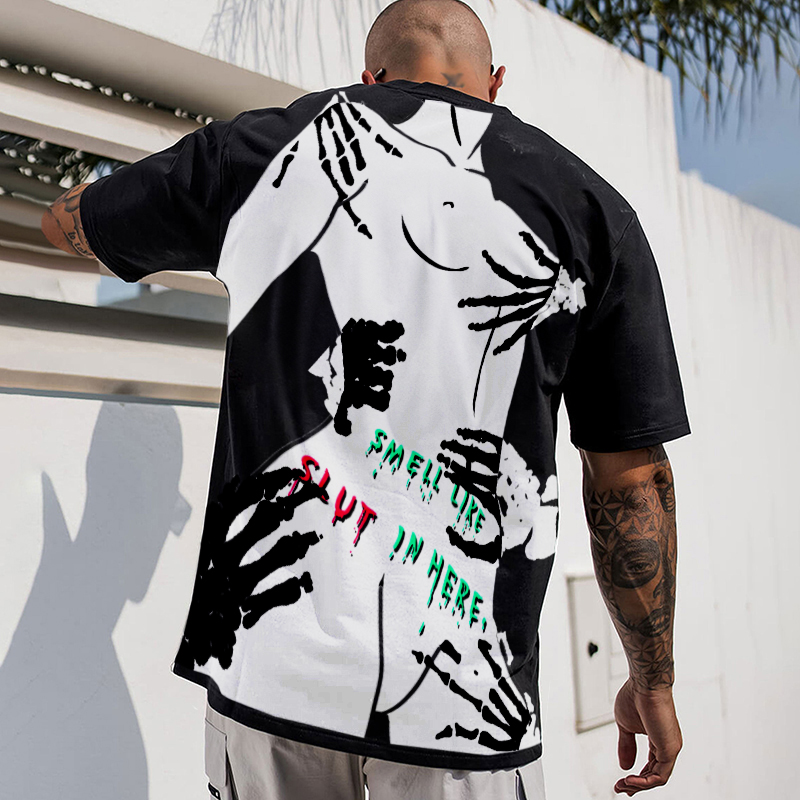 SMELL LIKE SLUT IN HERE NAKED LADY Graphic Print T-shirt