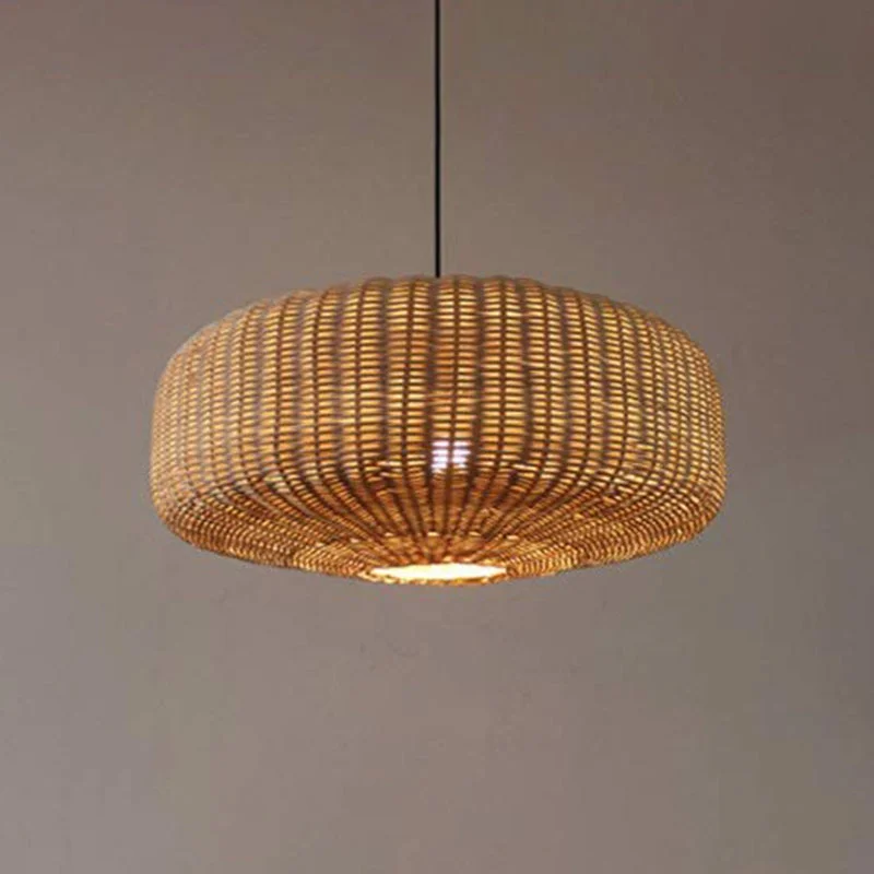Countryside Style Rattan Pendant Light Hanging Lamp Shade For Living Room