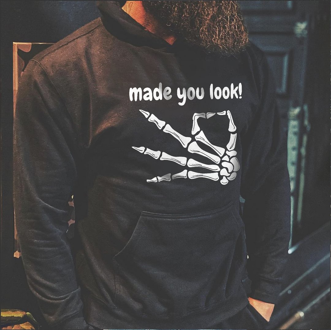 Livereid Made You Look! Skull Printed Men's Hoodie - Livereid