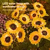 Solar Powered 3/6Head Sunflower Lights Smart Sensor Waterproof Landscape Lights Weather Proof Simulation Sunflower Decorative Lamp for Garden Lawn Courtyard Decor