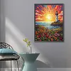 Sunrise Sea Lighthouse-Full Round Diamond Painting 50*65CM