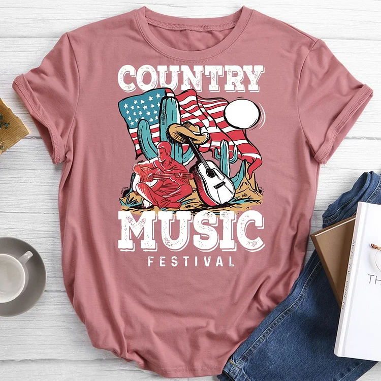 Country Music Festival Round Neck T-shirt-0019006