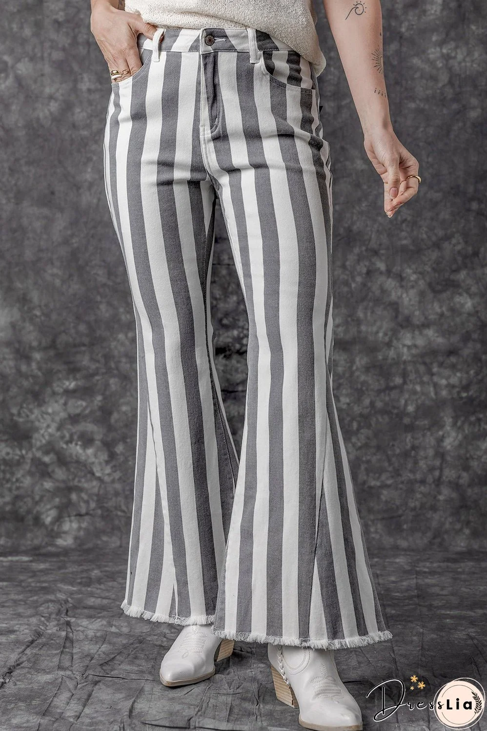 Star Embellished Western Flare Jeans