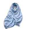 Plain Colors Tassels Unisex Scarf Team Event Anniversary Shawl