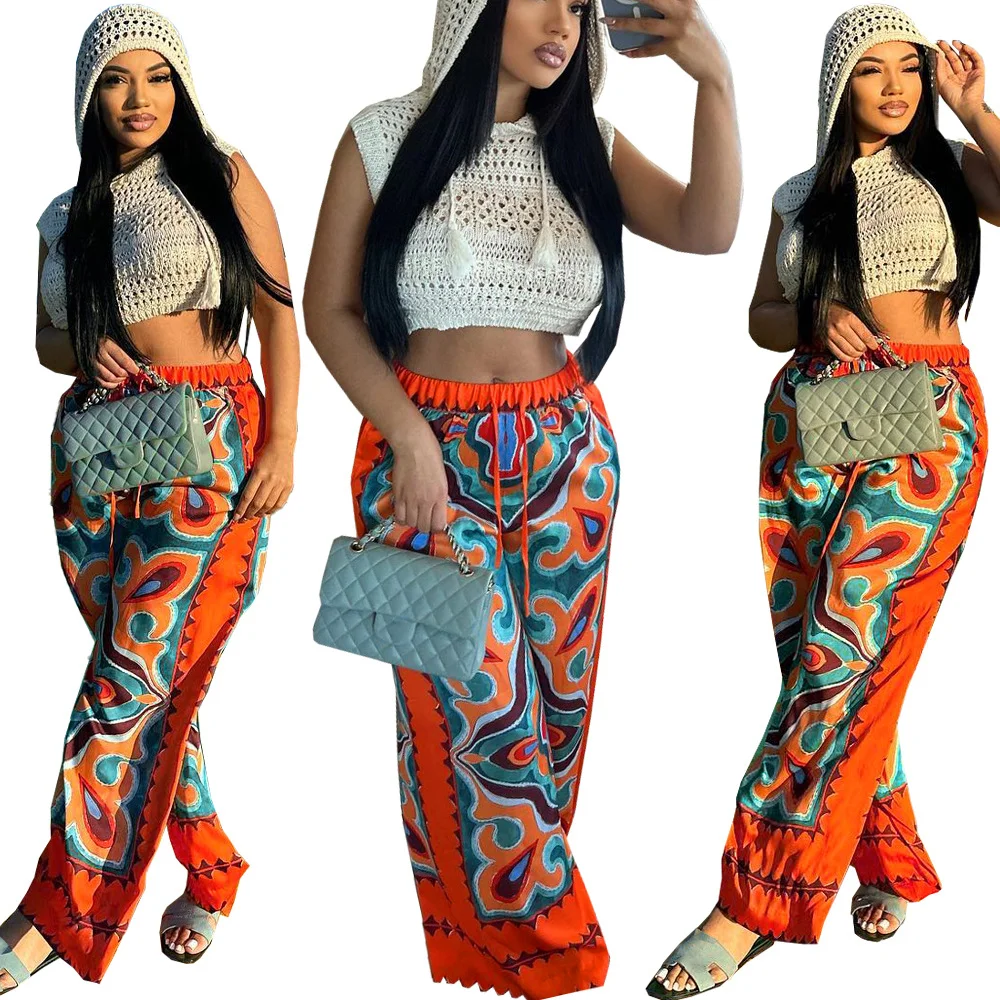 Fashion Printed Loose Ladies Casual Trousers | IFYHOME