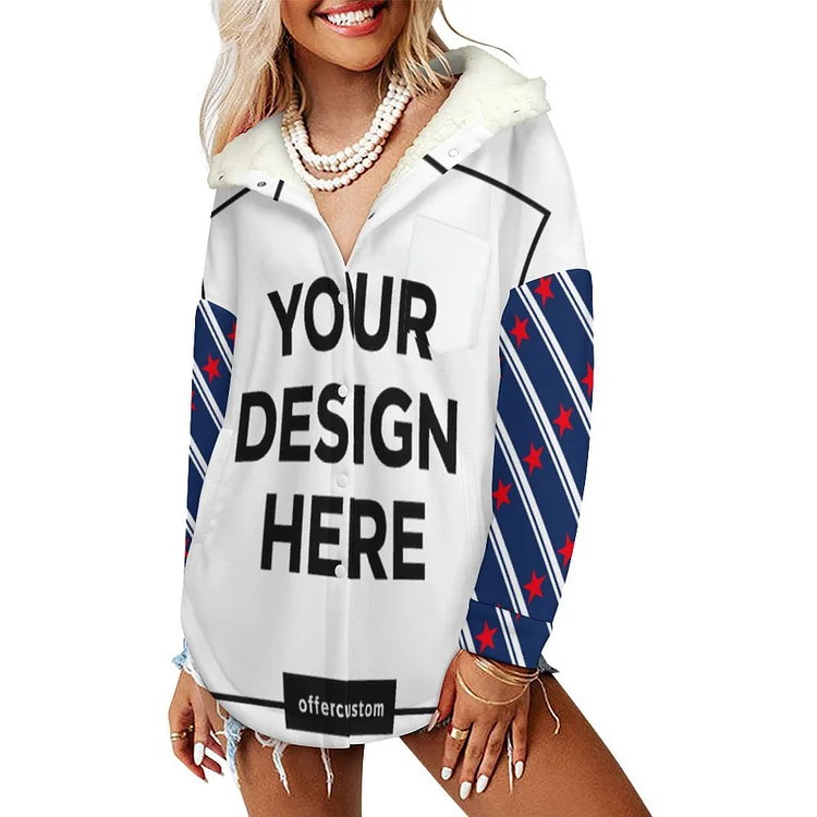 Personalized  Design Premium Women&rsquo;s Double-Layered Hooded Round-Hem Shirt with Pockets-Multiple images