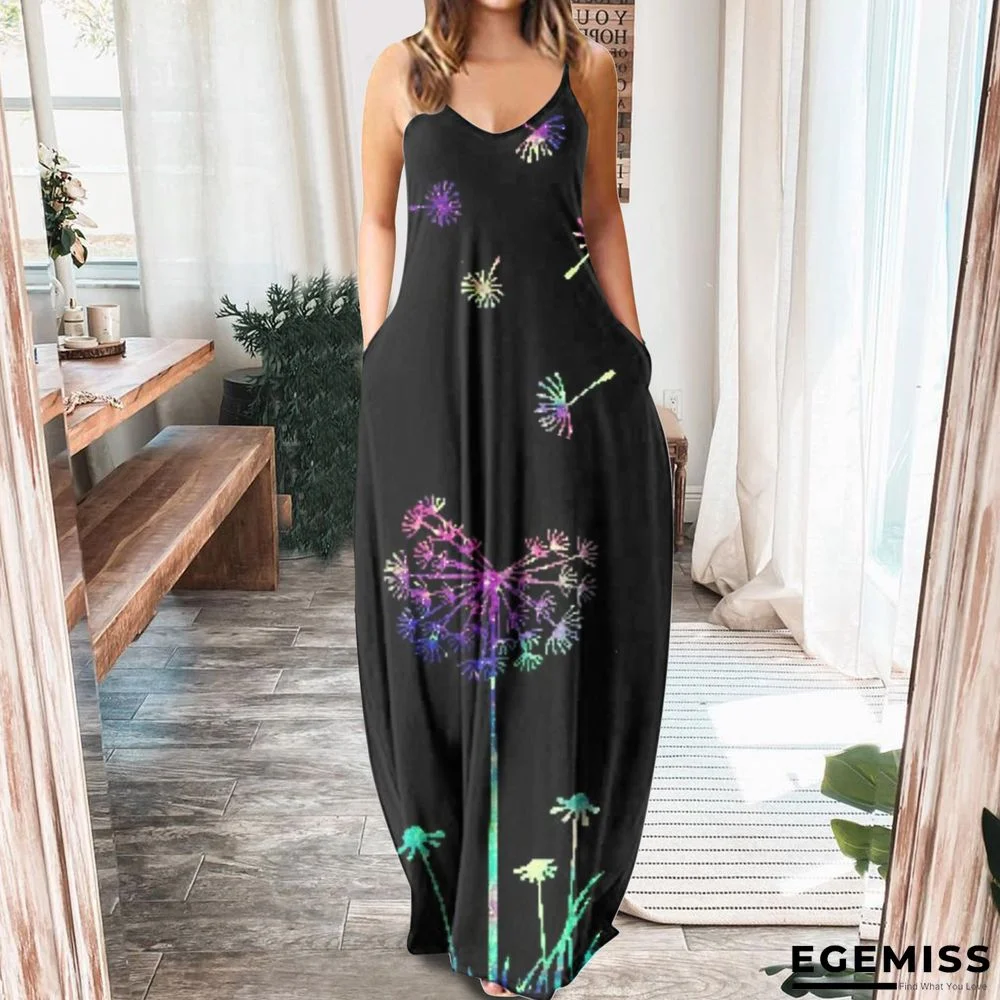 Butterfly Neck Sleeveless Strap Long Dress Black Dresses | EGEMISS