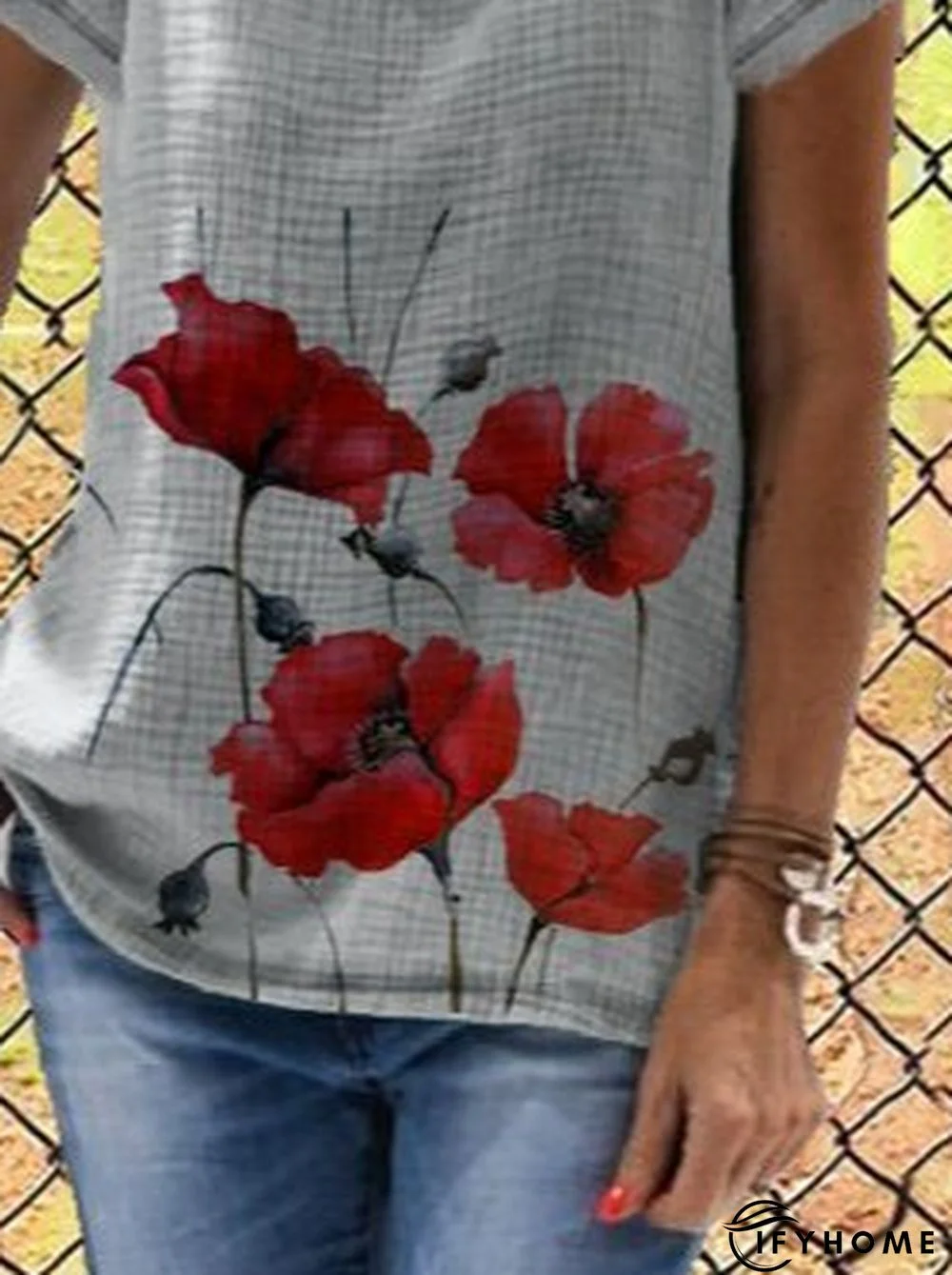 Casual Short Sleeve Shift T-shirt | IFYHOME